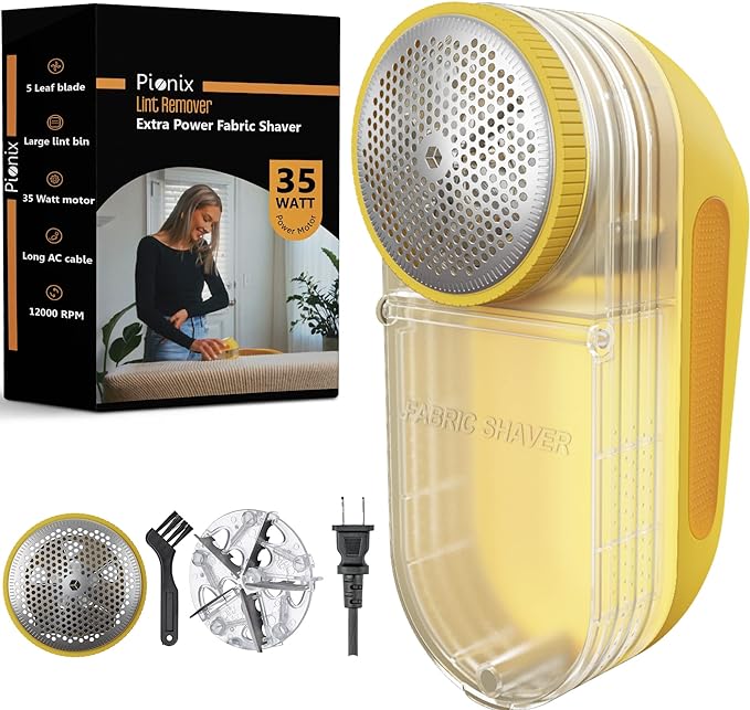 Pionix Extra Power Fabric Shaver - 35W Electric Lint Remover by Pionix