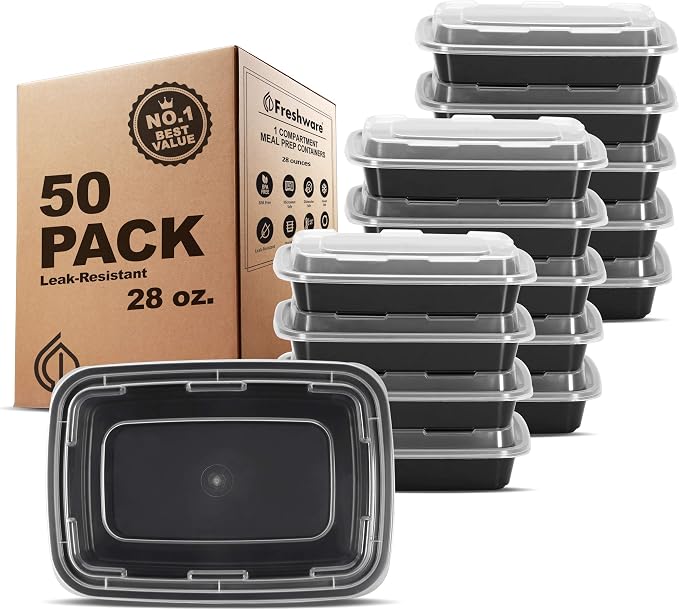 Freshware Meal Prep Containers 1 Compartment Food Storage Containers by Freshware