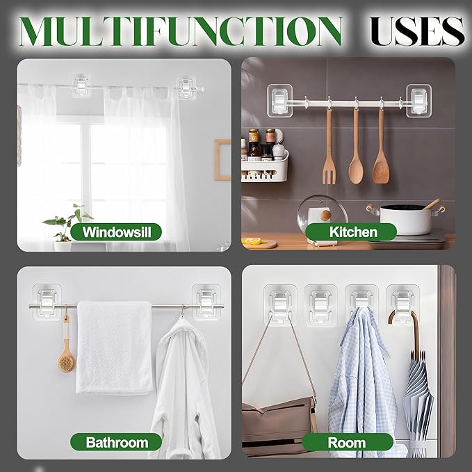 Detachable Adhesive Curtain Rod Holder-20LB, No Drill Curtain Rod Brackets | - Image 5