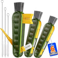 Holikme 6 Pack 4 in 1 Cup Lid Cleaning Brush 3 Straws Bottle Brush, Olive | 4 by Holikme
