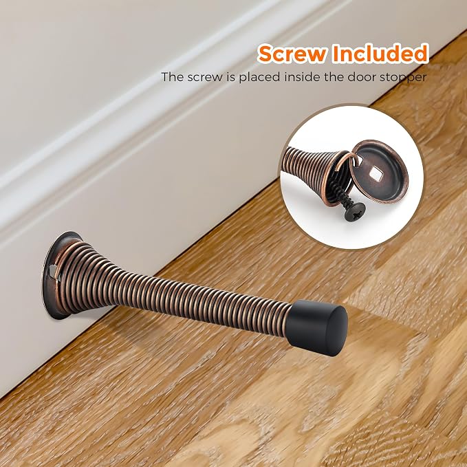 Ravinte Door Stoppers, 18 Pack Oil Rubbed Bronze Spring Door Stops | Stoppers - Image 5