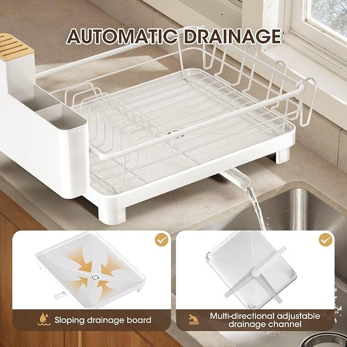 Runnatal Dish Drying Rack with Drainboard - Image 4