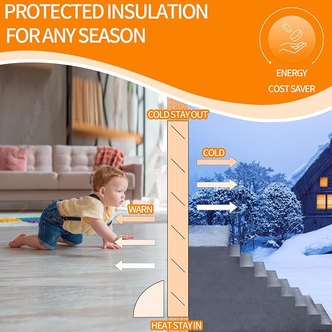 TORRAMI 32" Door Draft Stopper Under Bottom Insulation Noise Air Stopper 2.16LB - Image 7