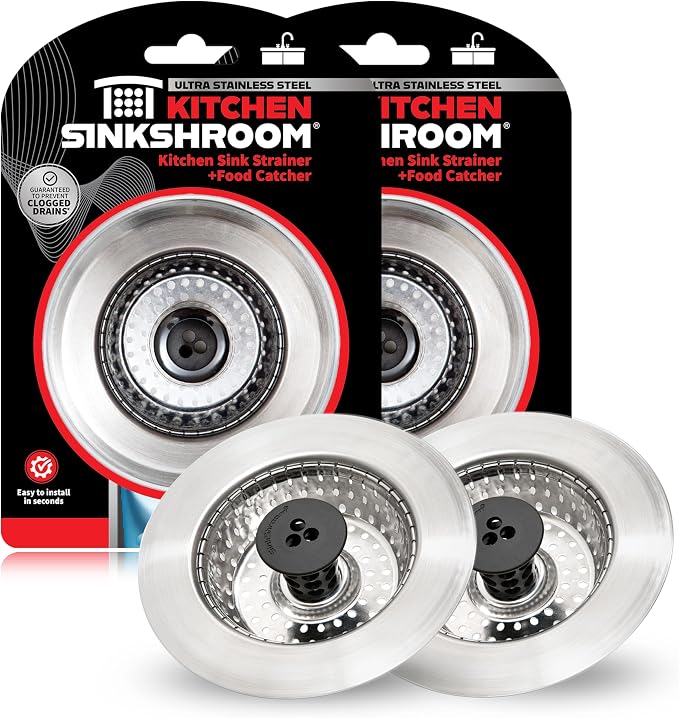 SinkShroom Revolutionary Clog-Free Sink Strainer Basket, Stainless Steel by TubShroom