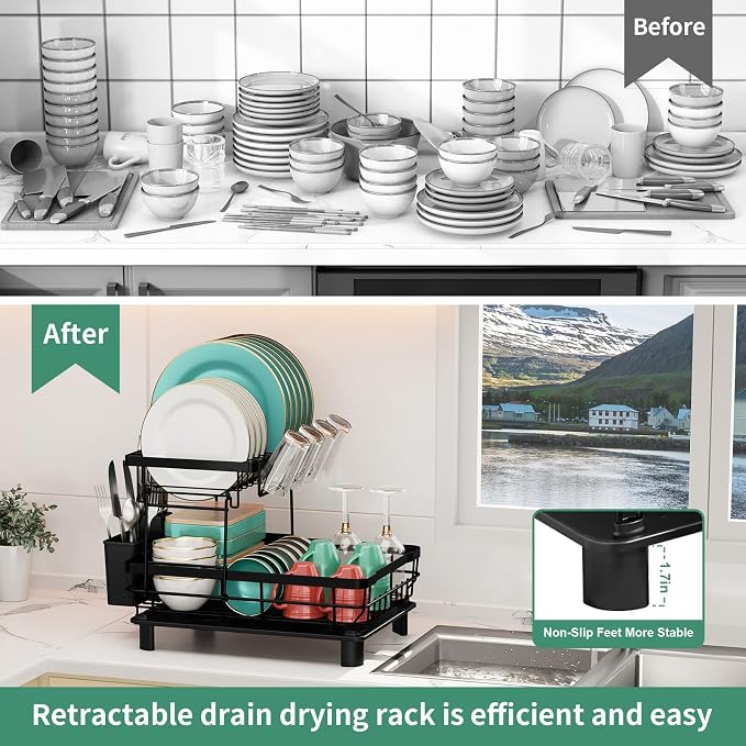 MOUKABAL 2 Tier Dish Drying Rack - Image 9