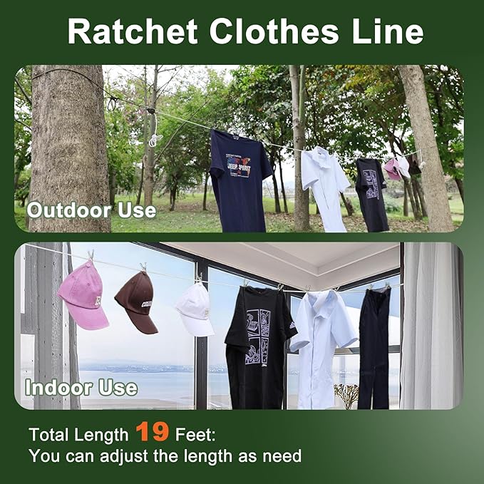 Vigorport Retractable Travel Clothesline, Portable Clothes Laundry Line - Image 5