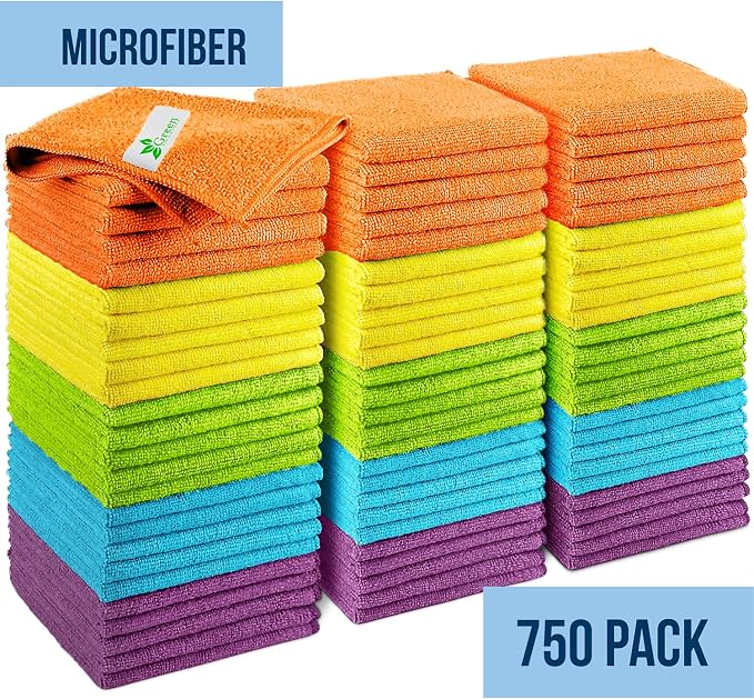 GREEN LIFESTYLE Microfiber Cleaning Cloth 11.5" x 11.5" 750 Pack - Image 7