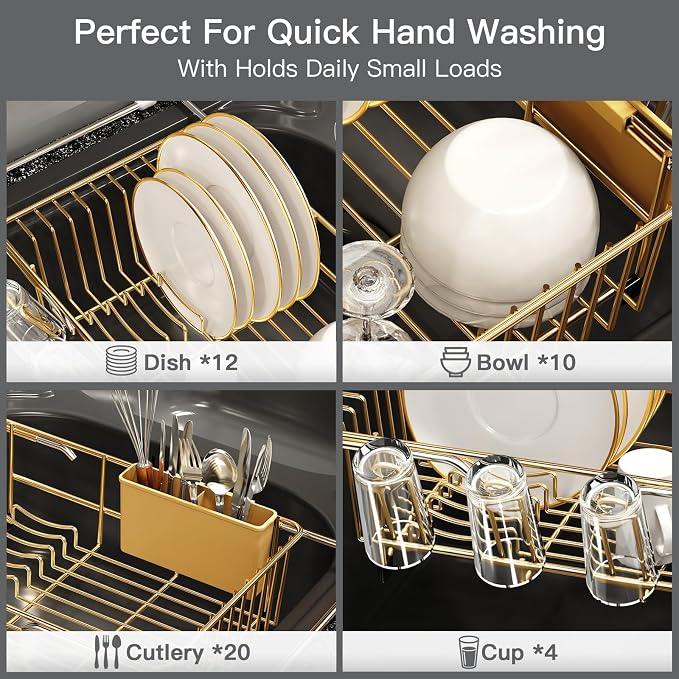 Gold Dish Drying Rack Over Sink - Image 7