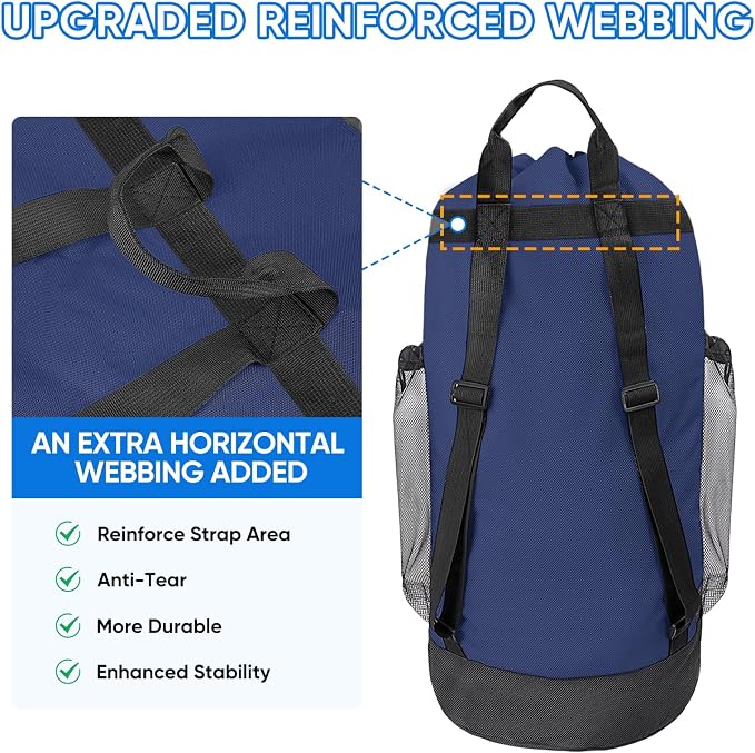 BALEINE 150L Laundry Bag Backpack, 900D Oxford Fabric Large Travel Laundry Bags - Image 2