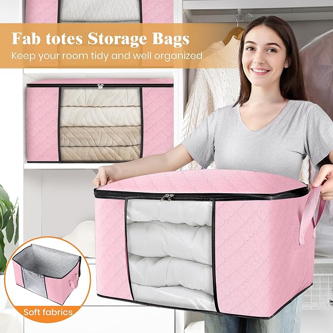 8 Pack Storage Bags for Clothes Blanket Storage Bins - Image 5