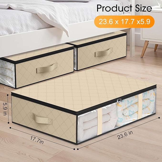 StorageRight Under Bed Storage Bags, 10 Pack, Comforters, Blankets and Seasonal - Image 2