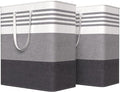 WOWBOX 2 Pack Laundry Baskets, Collapsible Dirty Clothes Laundry Hampers by WOWBOX