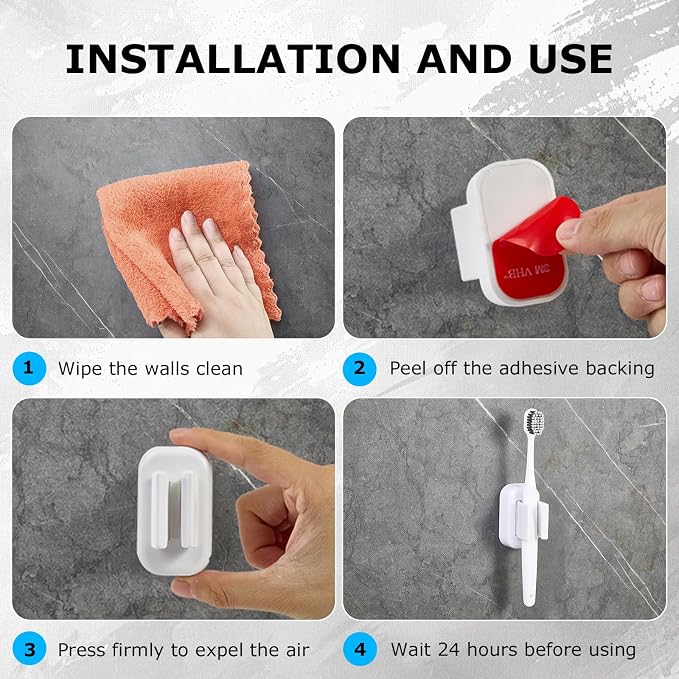 4PCS Wall Mounted Electric Toothbrush Holder, Adhesive & Waterproof Holder | - Image 6