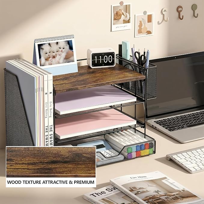 Desk Organizers and Accessories, 4-Tier Desktop File Organizer - Image 4