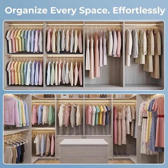 HOUSE DAY White Plastic Hangers 100 Pack, Slim Space-Saving Clothes Hangers | - Image 8