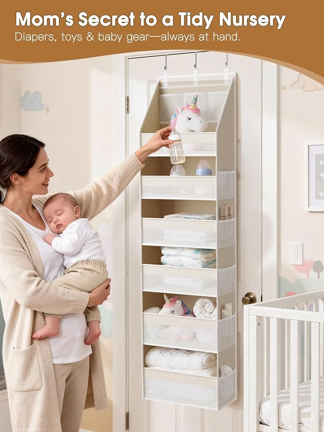 2 Pack Over the Door Organizer, 6-Shelf Closet Hanging Storage - Image 3