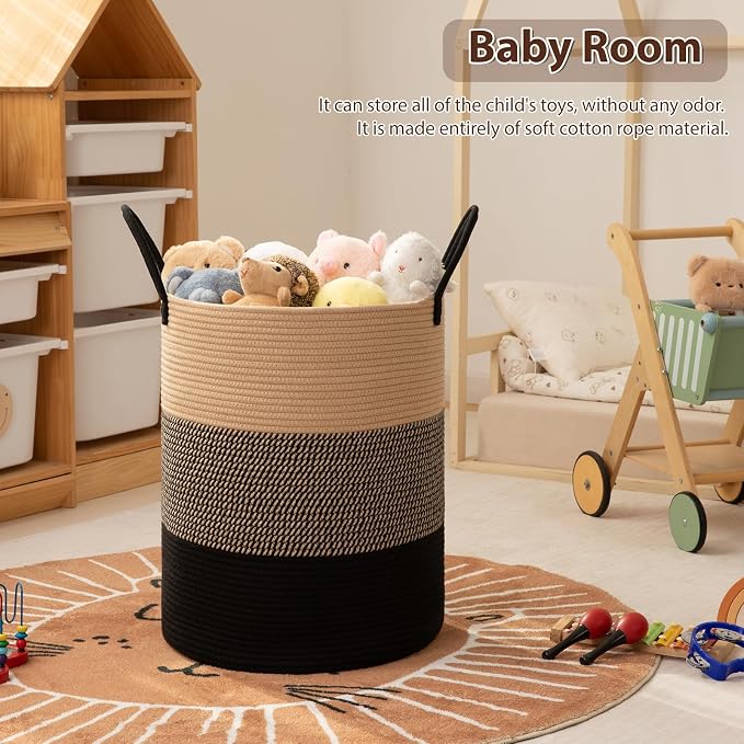 OIAHOMY 80L Nursery Hamper Laundry Basket Laundry Hamper Yellow/Black - Image 3