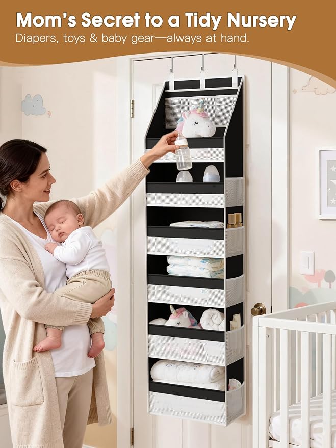 Over the Door Organizer, Heavy-Duty 6-Shelf Hanging Storage - Image 4