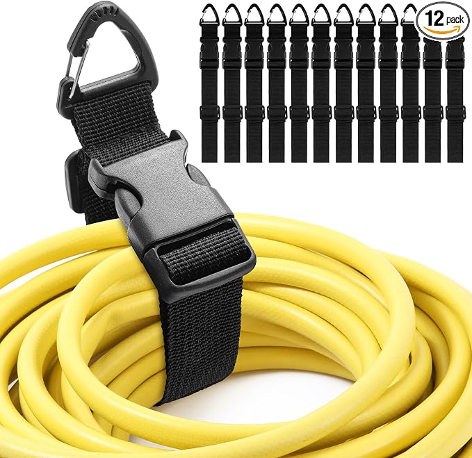 12 Pack Adjustable Extension Cord Holder Straps, Heavy Duty Triangle Clips by Wowangce