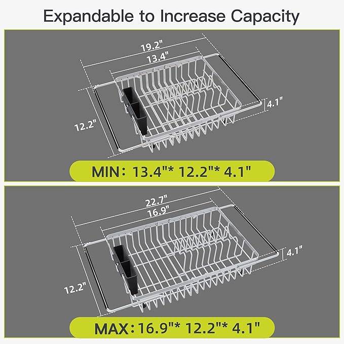 JASIWAY Expandable Dish Drying Rack Over the Sink - Image 4