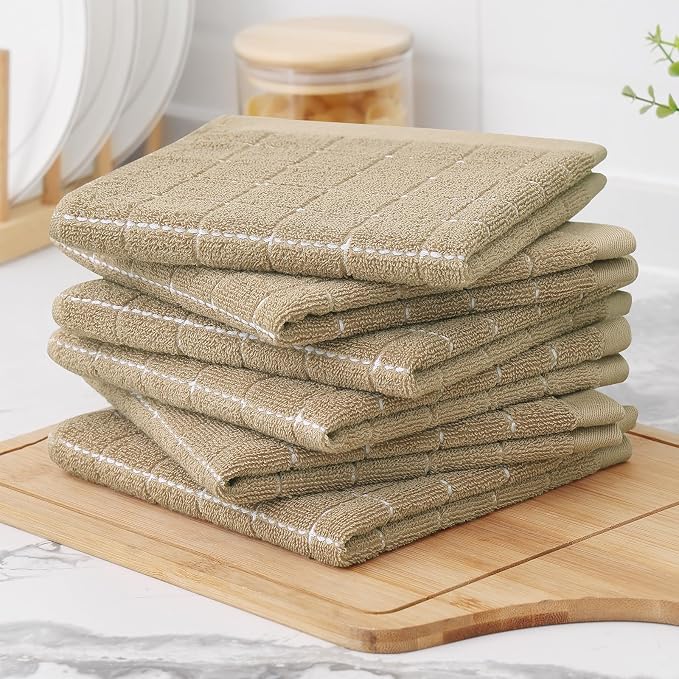 Homaxy 100% Cotton Terry Kitchen Dish Cloths, 6 Pack - Image 8