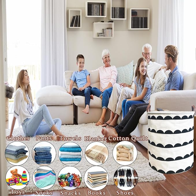 Waterproof Laundry Hamper Collapsible Laundry Basket Leather Handle Laundry Bag - Image 5