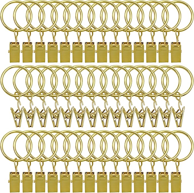 42 Pack Curtain Rod Clip Rings, Drapery Ring by LULARINE