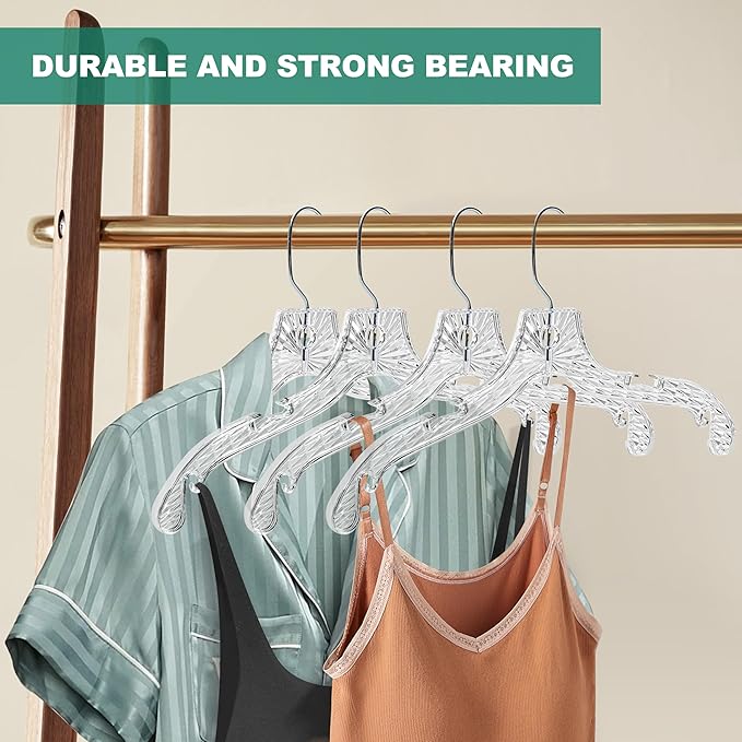 Quality Hangers 12 Pack Crystal Clear Plastic Hangers - Image 5