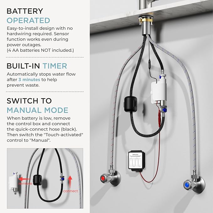 FORIOUS Touch Activated Kitchen Faucets Pull Down Sprayer, Brushed Nickel | - Image 8