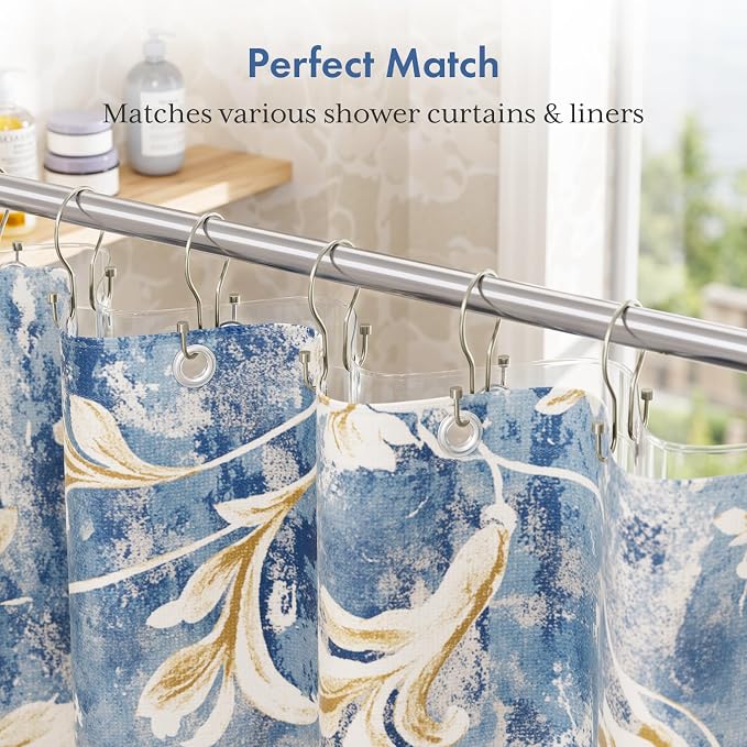 Bathway Shower Curtain Hooks Nickel Shower Curtain Rings - Image 4