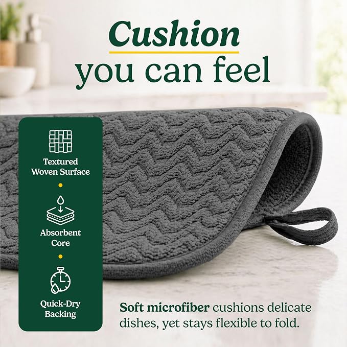 Cuisinart Dish Drying Mat for Kitchen Counter, quick-dry microfiber, machine - Image 4