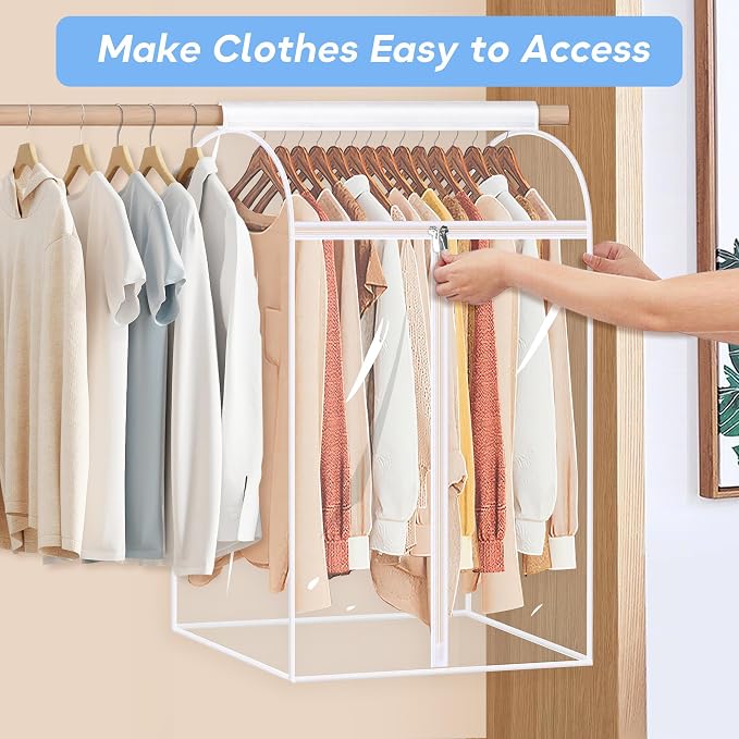 35" Hanging Garment Bags for Closet Storage Large Clear Garment Bags for - Image 6