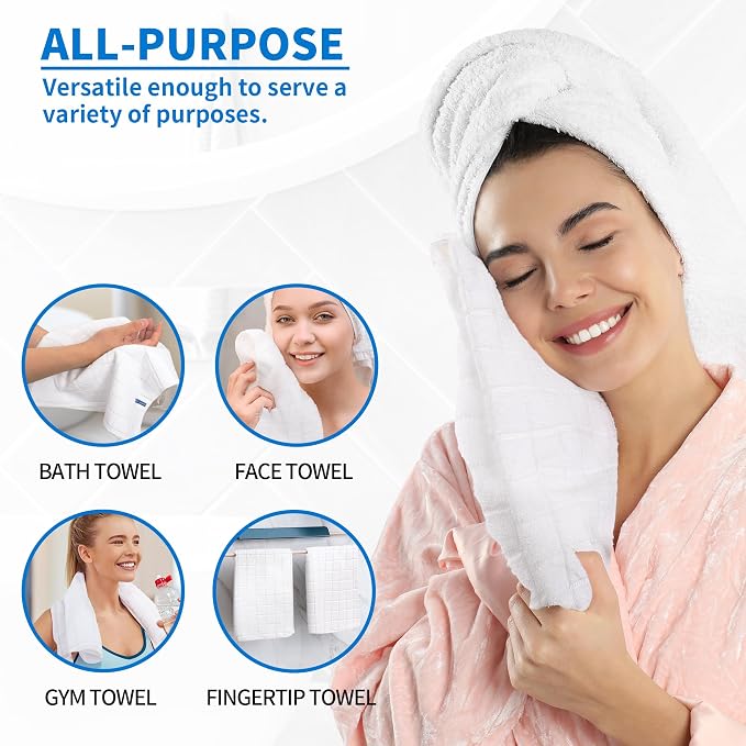 Hand Towels, 12 Pack 25''*15'' White Microfiber Kitchen Bathroom Hand Towels - Image 6