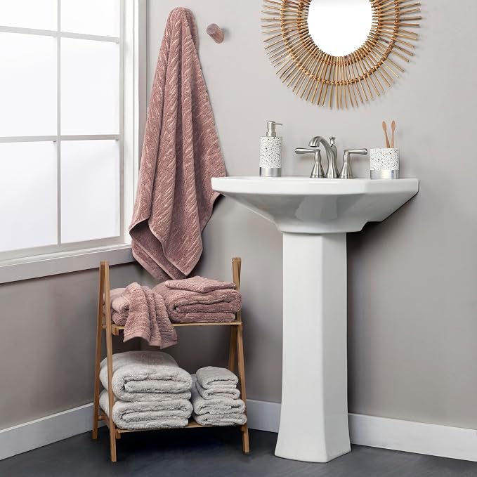 SKL Home CloudSoft Bath Towel Set, 100% Cotton Luxury, Clay | 2 Bath towels - Image 6