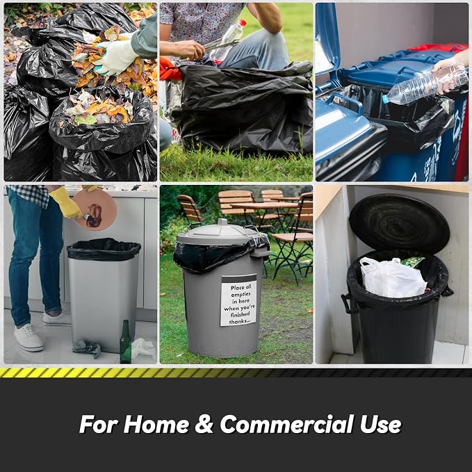 Wowflash 100 Count 55-60 Gallon Trash Bags | Sturdy & Tear-Resistant Commercial - Image 7