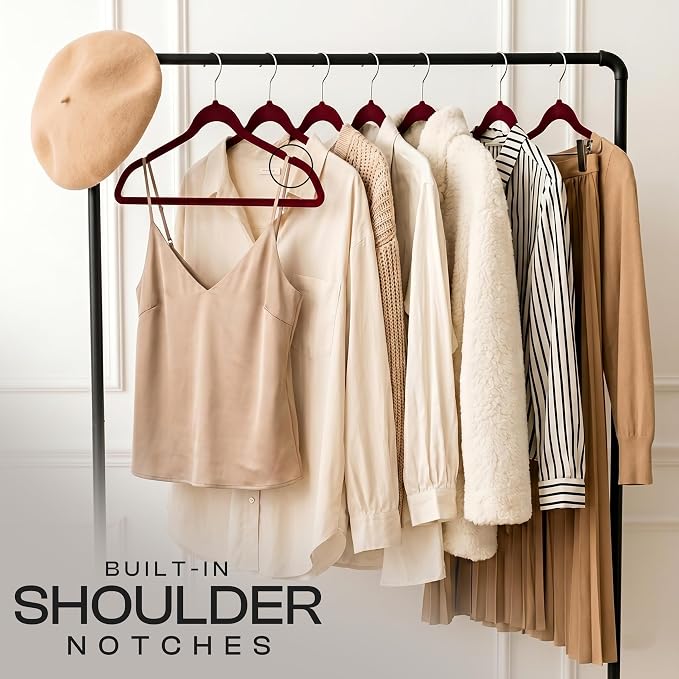 Utopia Home Velvet Hangers, 50 Pack | Luxury Non-Slip Slim Pant & Coat Hangers - Image 7