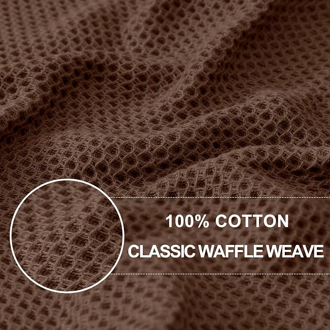 Homaxy 100% Cotton Waffle Weave Kitchen Dish Cloths 8-Pack, Coffee | 12 x 12 - Image 2