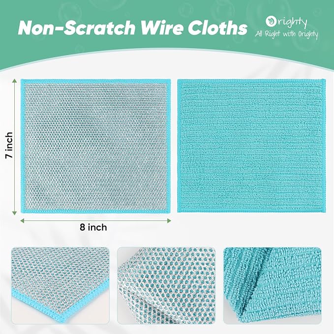 Orighty Dish Cloths, 24 Pack Double-Layer Metal Dish Rags - Image 2