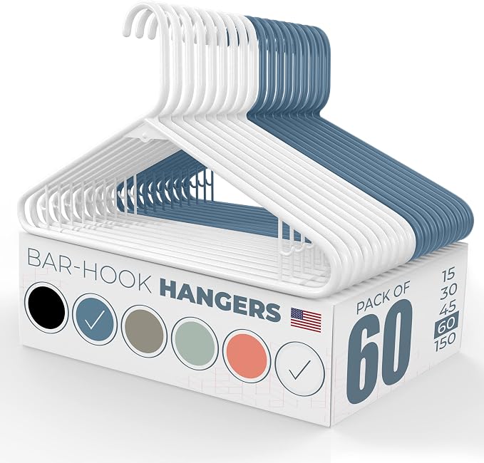 Plastic Hangers 50 Pack – Made in the USA – 6lb Capacity Standard Clothes by NeatiesHangers