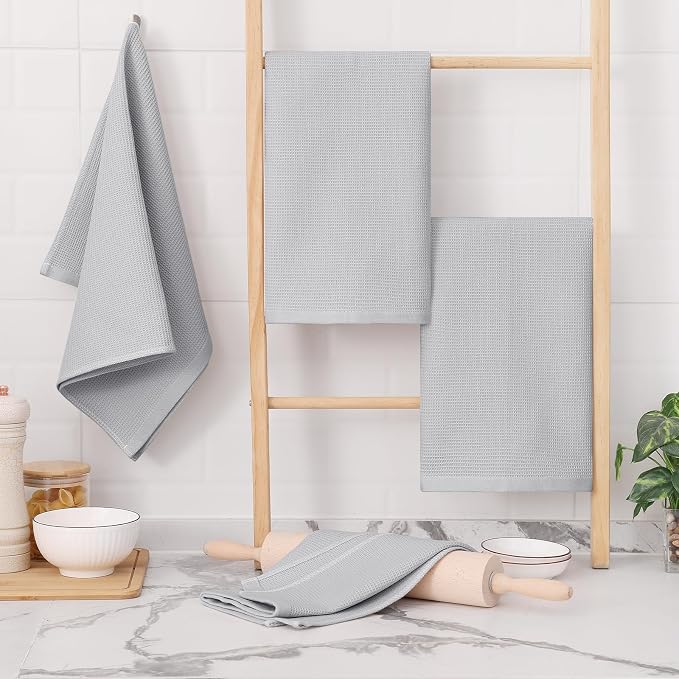 Homaxy 100% Cotton Waffle Weave Kitchen Towels, 4 Pack - Image 7