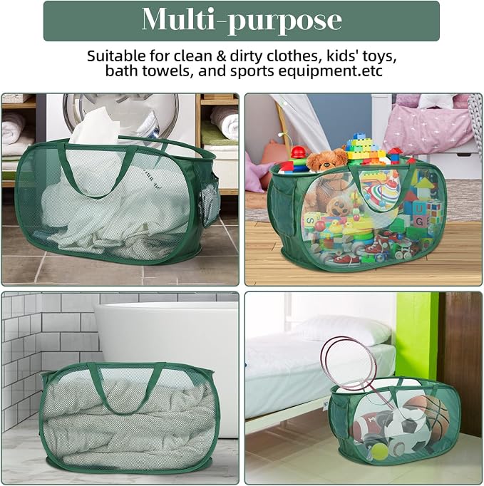 Sturdy Mesh Pop Up Laundry Hamper, Collapsible Laundry Baskets - Image 7