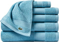 Lacoste Heritage Supima Cotton 6-Piece Towel Set, Celestial | Highly Absorbent by Unknown