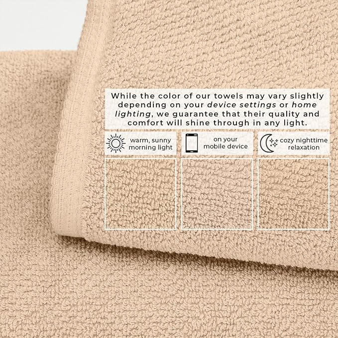 Great Bay Home 100% Cotton Oversized 2 Pack 68x35 Extra Large Towel Set - Image 5