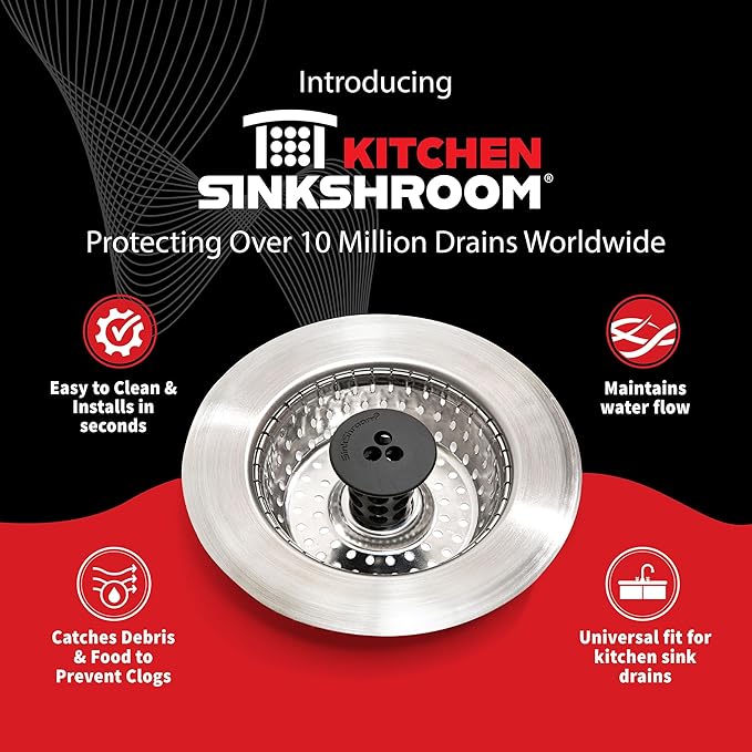 SinkShroom Revolutionary Clog-Free Sink Strainer Basket, Stainless Steel - Image 2