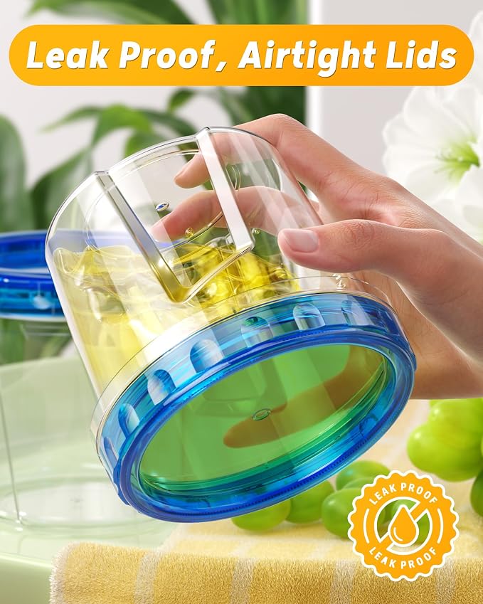 BiuLeon 12 Pack-24 oz Freezer Storage Containers, Airtight Twist Top Lids Food - Image 6