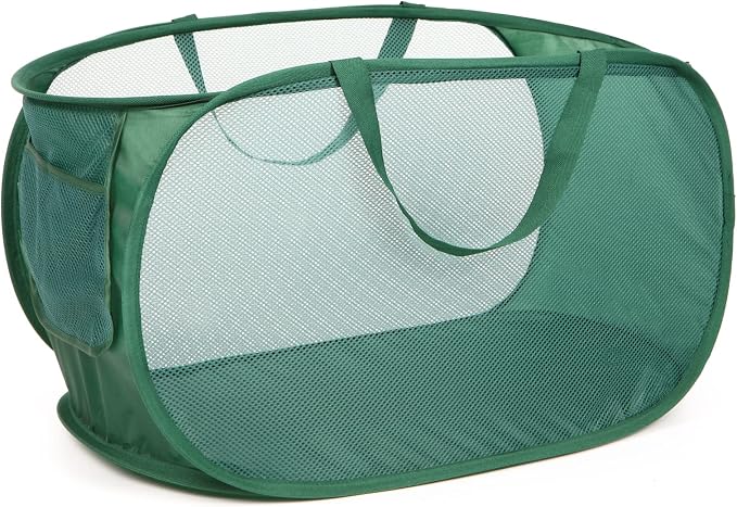 Sturdy Mesh Pop Up Laundry Hamper, Collapsible Laundry Baskets by Bemkoo