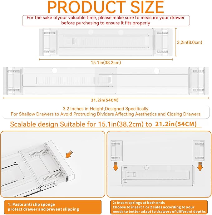 12Pack 3.2 Inch Shallow Acrylic Drawer Dividers - Image 3