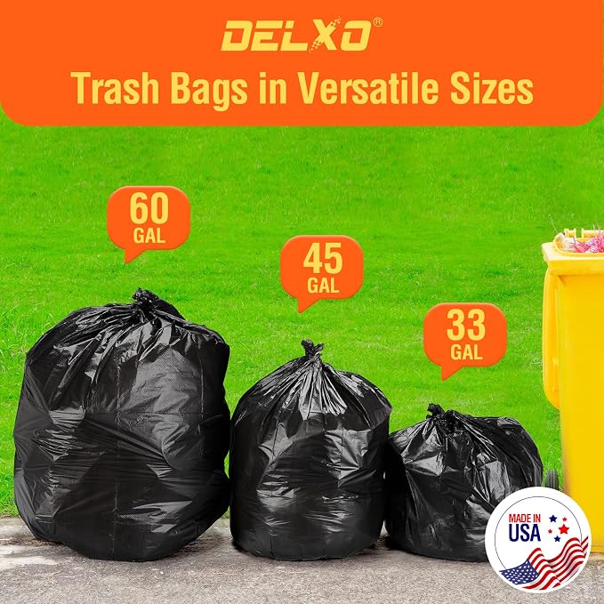 Delxo 30-33 Gallon Trash Bags, Plastic Bolsas para basura - Image 7