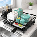 Dish Drying Rack for Kitchen Counter, 12.8" W x 16.9" L, Self-Draining by Ricobes