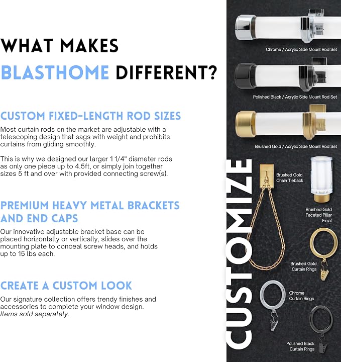 BlastHome® Luxury Curtain Rings – Premium Acrylic – Pinhooks and Clips Included - Image 4
